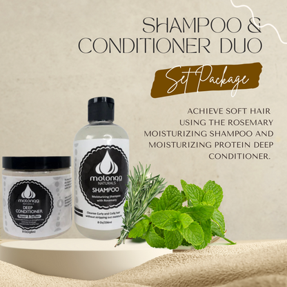 Rosemary Shampoo & Moisturizing Protein Deep Conditioner Kit